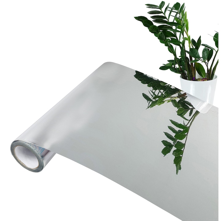 Oglinda sub forma de autocolant, 45 x 50 cm, DecoMeister®, Aspect Oglinda Argintiu, L058-045-0050S
