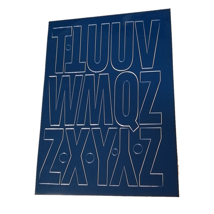 Stickere decorative PAMA set litere samoprzilepne 10 cm, albastre, 25x35cm