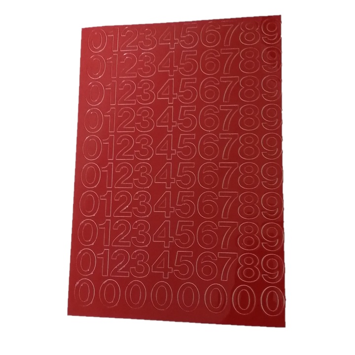 PAMA комплект декоративни стикери с цифри 1,5 см червени 12x16,5 см
