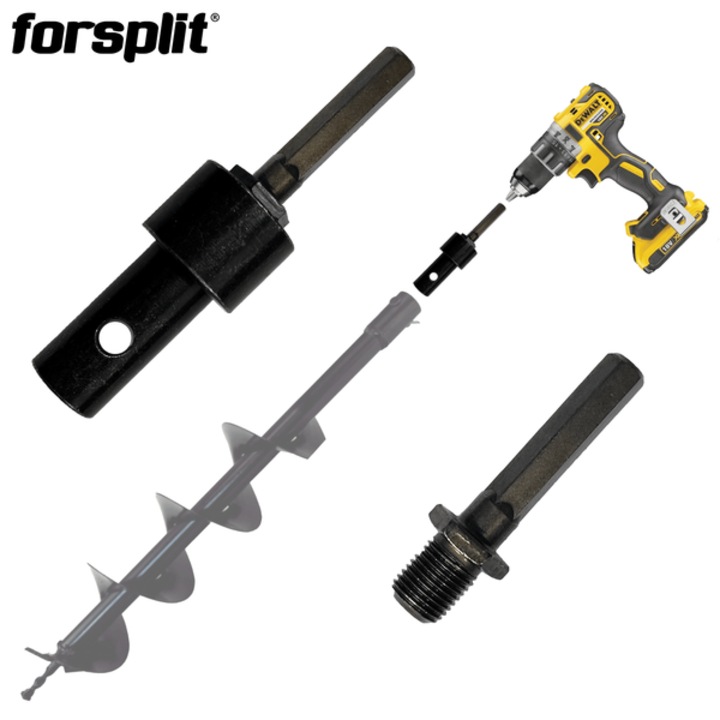 Set adaptor pentru gaurire HEX 10, fi 20mm, lungime 62mm, acoperire zincata, 1/2 20UNF