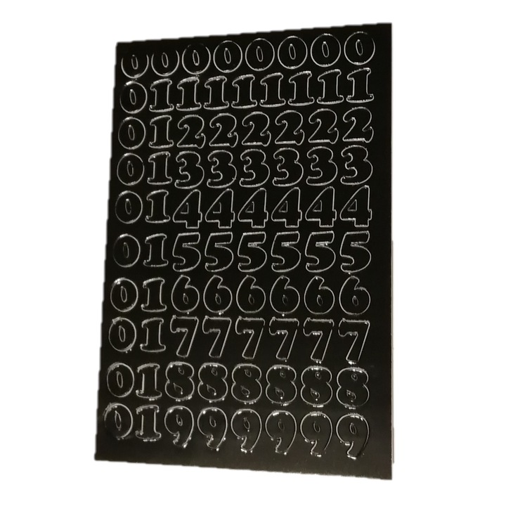 Декоративни стикери PAMA, самозалепващи се цифри 1 см, 12,5x8,5 см, черни