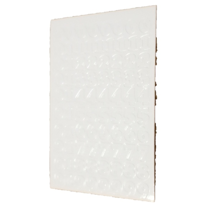 Комплект декоративни стикери PAMA с бели самозалепващи се цифри 12,5x8,5 см