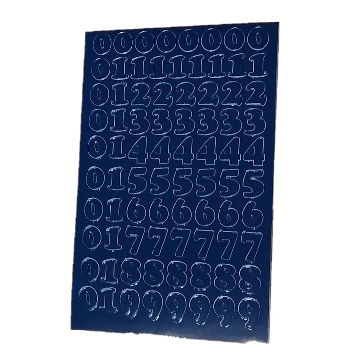 Комплект декоративни стикери PAMA с цифри, самозалепващи се, 1 см, сини, 12,5x8,5 см