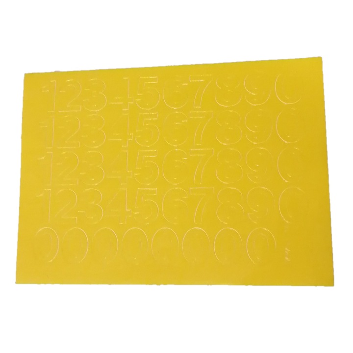 Декоративни стикери PAMA, самозалепващи се цифри 2.5 см, жълти, 25x17 см