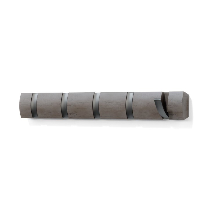 Umbra Flip ruhaakasztó, 5 akasztóval, szürke, 2,3 kg akasztónként