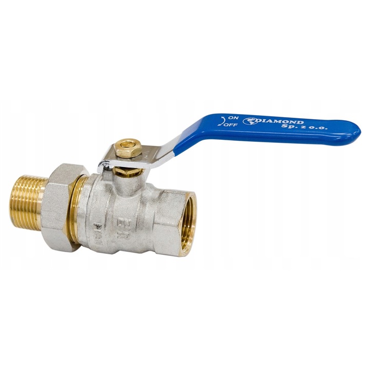Robinet cu bila DIAMOND 3/4", manere din otel, PTFE, 87mm