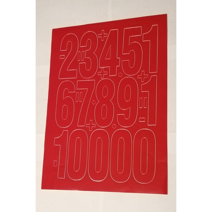 Комплект декоративни стикери PAMA 10 см с червени цифри 25x35 см