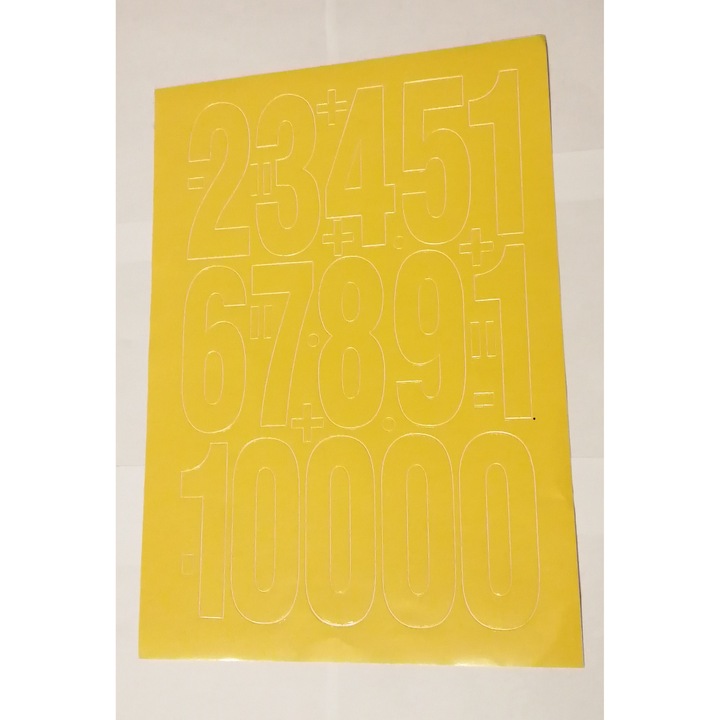 Stickere decorative PAMA set cifre autocolante 10 cm galbene 25x35cm