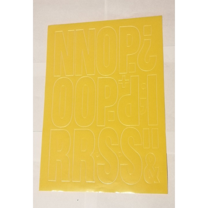 Stickere decorative PAMA, litere samoprzilepne 10 cm, galbene, 25x35cm