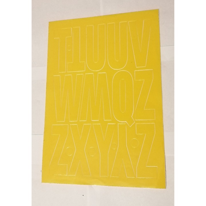 Stickere decorative PAMA set litere samoprzilepne 10 cm galbene 25x35cm