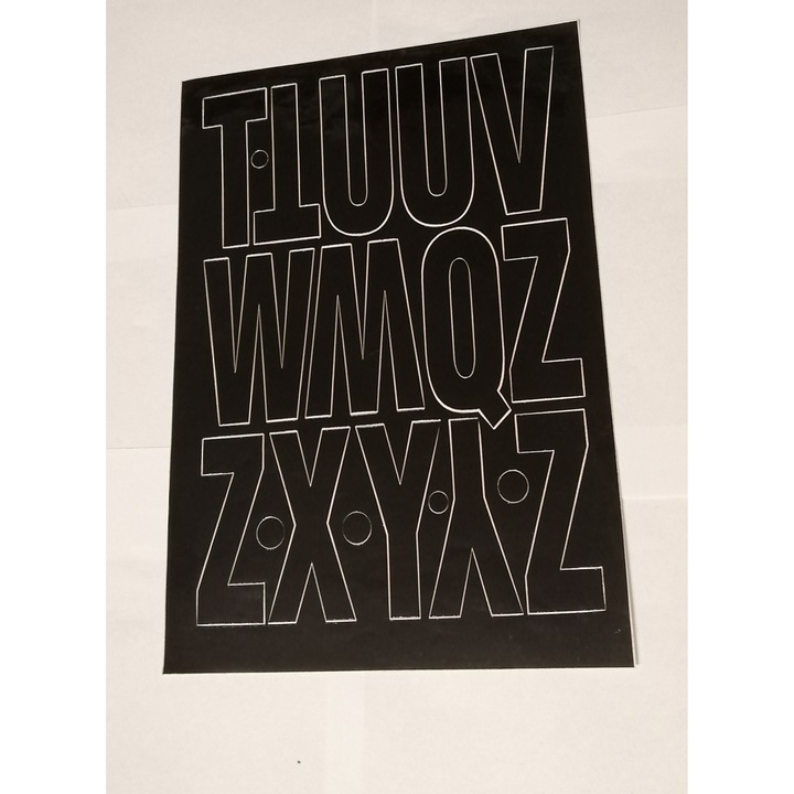 Stickere decorative PAMA litere samoprzilepne 10 cm, 25x35cm, negre, set