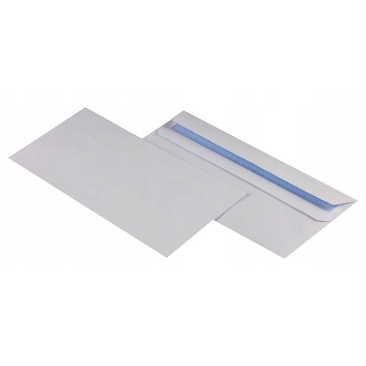 Самозалепващи се пликове KUVERT, бели, 110x220 мм, комплект от 25 бр.