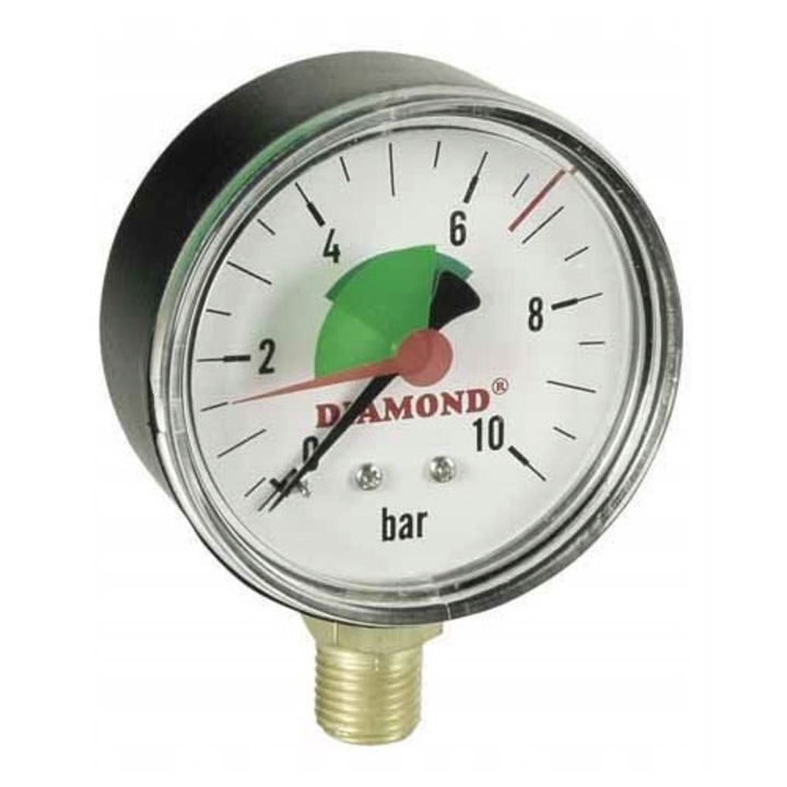 DIAMOND nyomásmérő, 63 mm, 0-10 bar, 1/4'' GZ, telepítésekhez