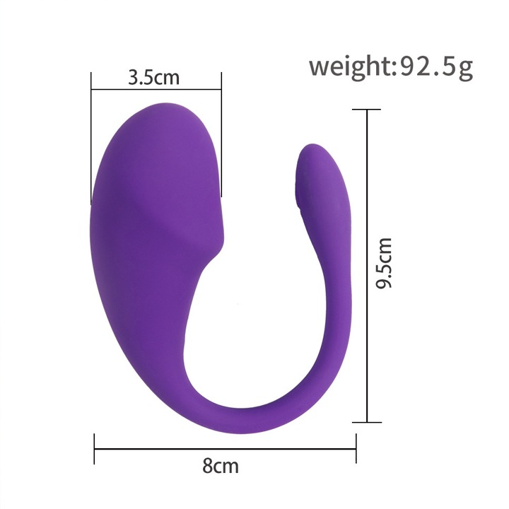 APP-vezérelt vibrátor, lila, szilikon