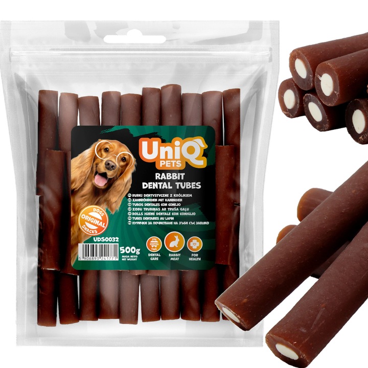 Dental UniQ Pets Fogászati Tubusok Nyulakkal Jutalmazó Kutyáknak 500g