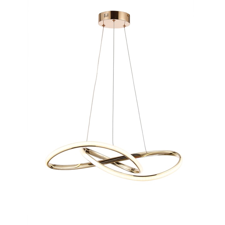 Suspensie ANITA LED 33W, 2574lm, 3000K, aluminiu, aurie, 500x1200mm