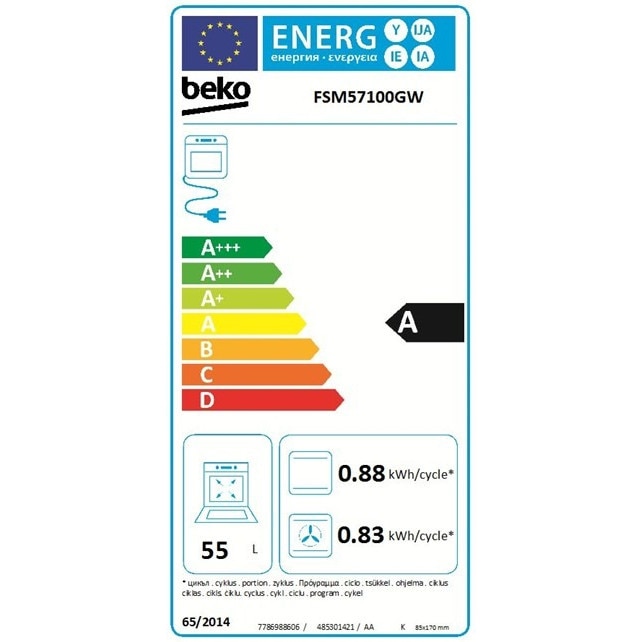 Aragaz FSM57100GW Beko, 50 cm, alb