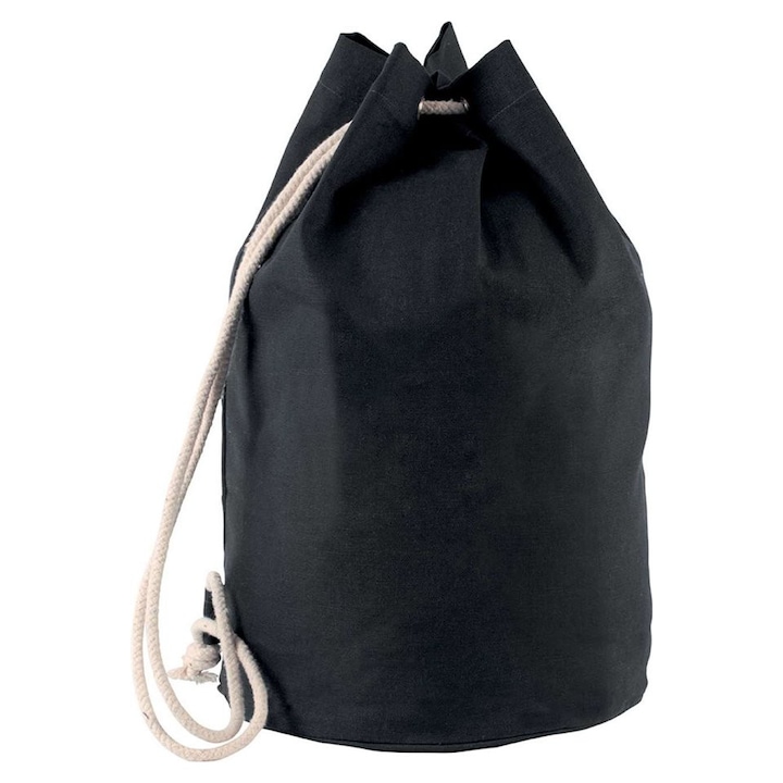 Rucsac unisex din bumbac, stil marinaresc, 50X30 cm, Kimood KI0629, Black, Universal