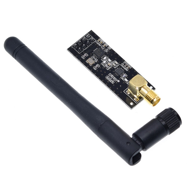 Transmitator si receptor wireless NRF24L01+PA+LNA cu antena