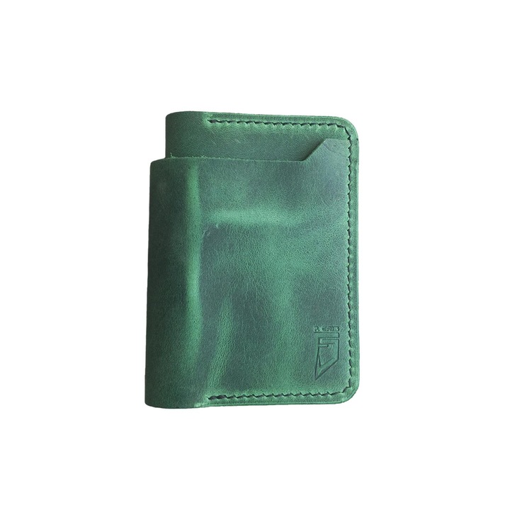 Portofel din piele pentru barbati, verde