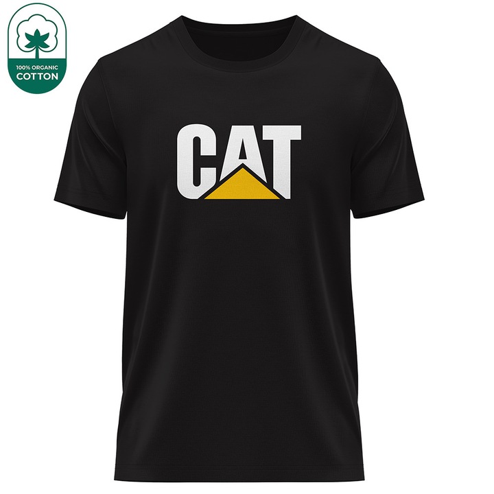 Gyerek póló Cat 100.37, rövid ujjú, fekete