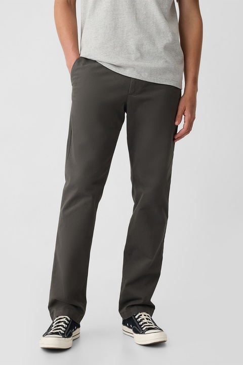 GAP, Egyenes szárú chino nadrág ferde zsebekkel, Sötétszürke