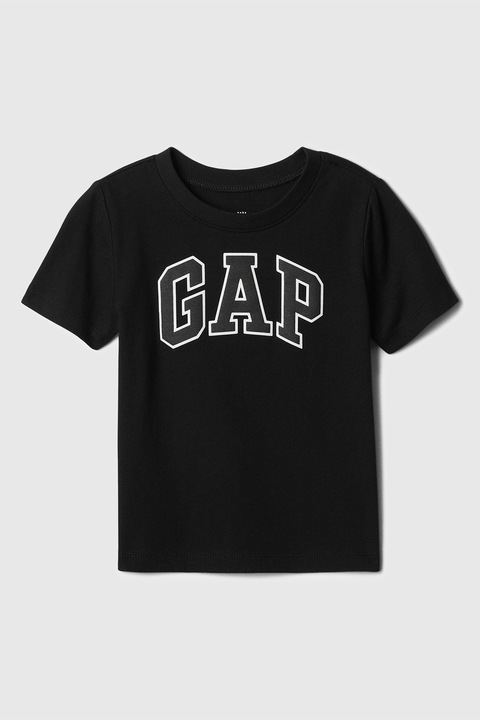 GAP, Tricou cu imprimeu logo, Alb/Negru