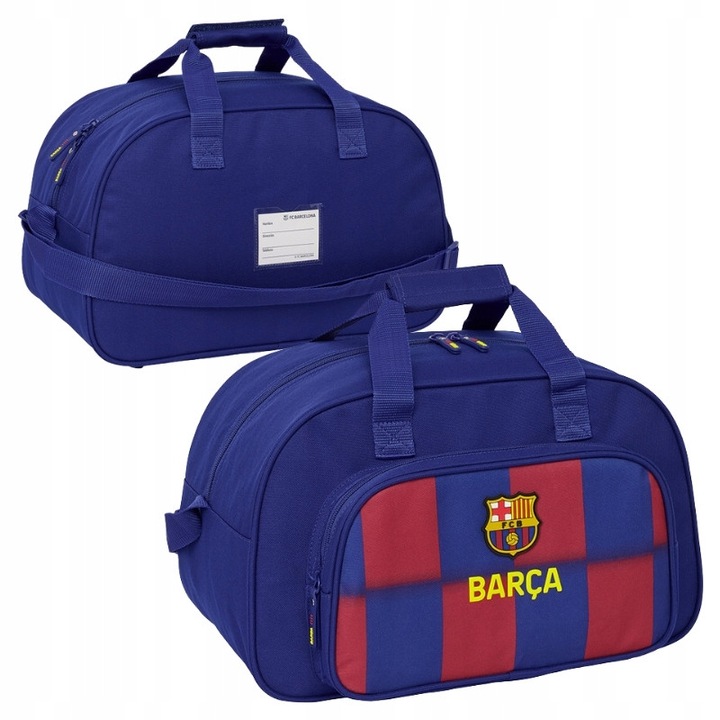 Sporttáska, Safta, FC Barcelona, 600D poliészter, tartós, kiváló minőségű, könnyű, 1 fő rekesz, elülső zseb, állítható vállpánt, 40 x 23 x 24 cm, gránátvörös