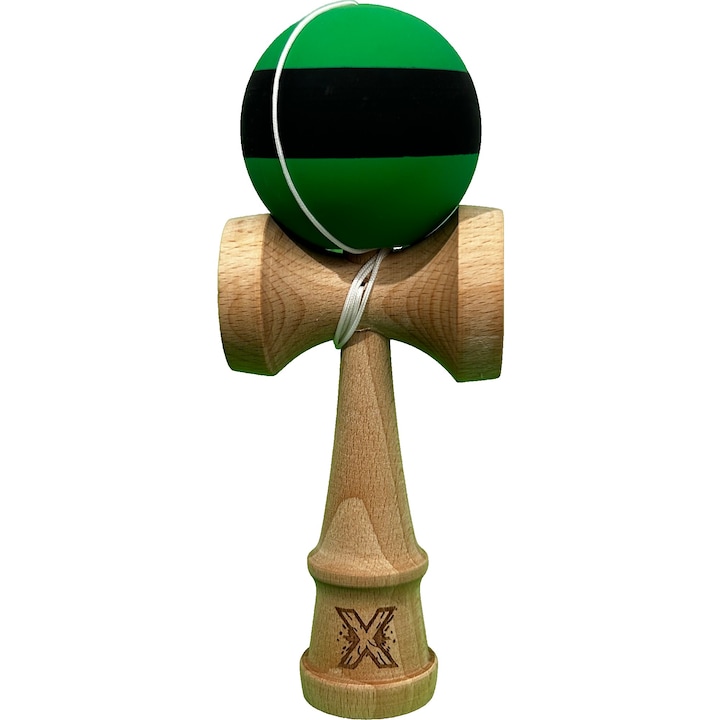 Kendama gyerekeknek, Dali, 18x5.5cm, fa, Fekete/Zöld