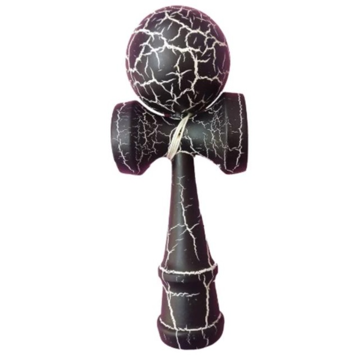 Kendama japoneza, profesionala, cu model, din lemn, negru