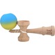 Kendama X Originala, Profesionala, Flippy, din Lemn, Rubber Grip, 18 cm, Galben/Albastru