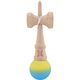 Kendama X Originala, Profesionala, Flippy, din Lemn, Rubber Grip, 18 cm, Galben/Albastru