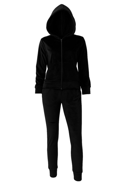 Дамски плюшен анцуг Elp, Черен