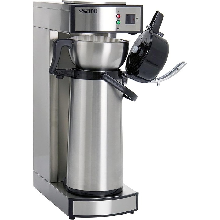 Cafetieră profesională Saro Thermo, inox, 2, 2 litri, 10 cești, argintie, 19, 5x36x55cm