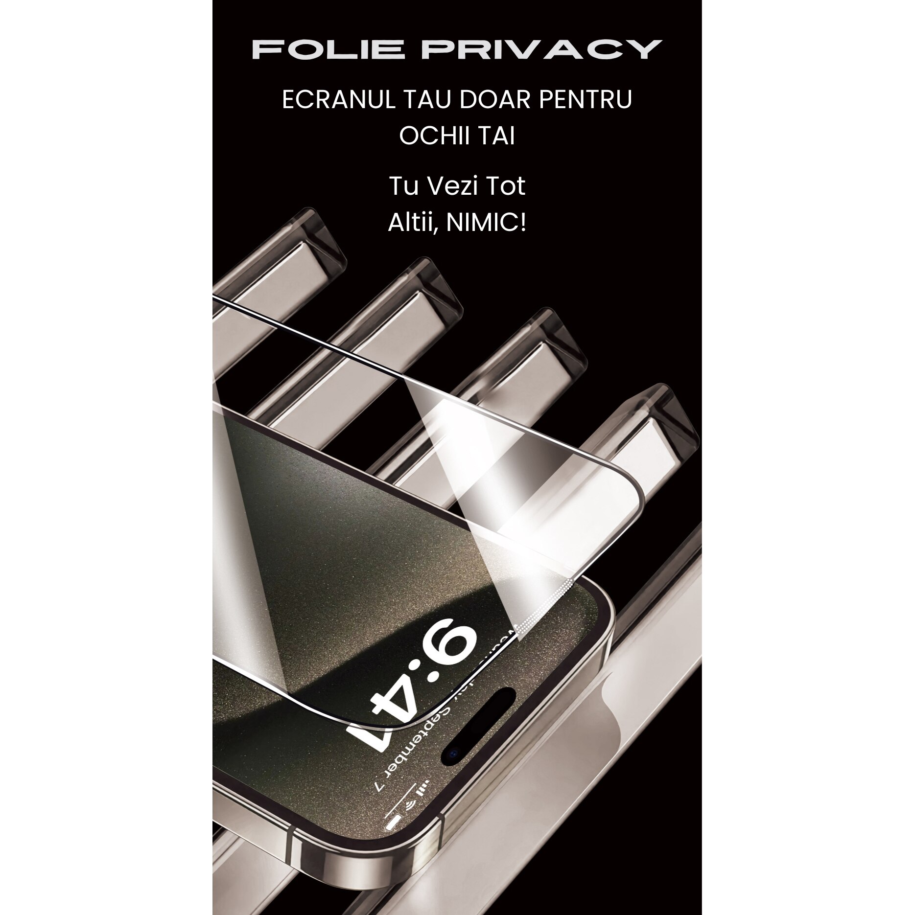 Set 2 Folii Pentru iPhone 17 Promax Transparent Fara Margini Negre, Sticla Securizata, Ez Fit instalare usoara cu EASYAPP pentru indepartarea prafului, SLSpeed, Anti-zgarieturi, Anti-amprenta, anti-explozie, Anti-soc