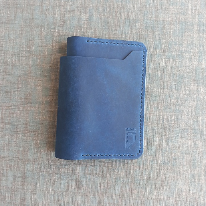 Portofel din piele pentru barbati, albastru