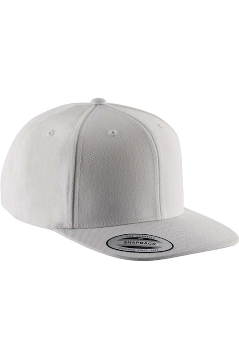 Sapca unisex, cu cozoroc drept, 6 panouri, K-UP KP910, White/White, Universal