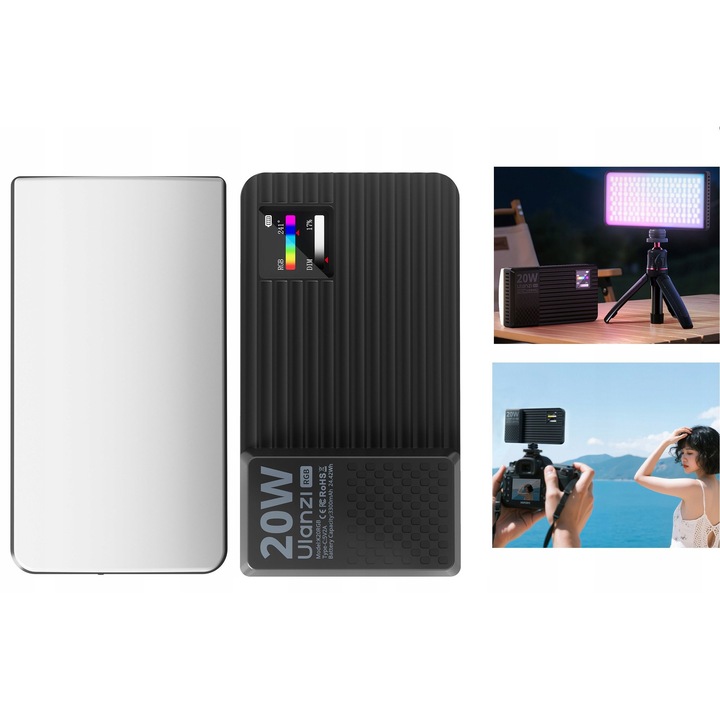 LED ВИДЕО RGB лампа 20W 1800-9000K за видеокамера, телефон, Ulanzi K20RGB