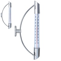 Termometru Exterior, Orion, 8x24 cm, Interval De Temperatura -40°C Pana La +50°C, Material Otel Inoxidabil Cromat, Acril, Greutate 0.3 kg, Scala De Temperatura Clara, Argintiu