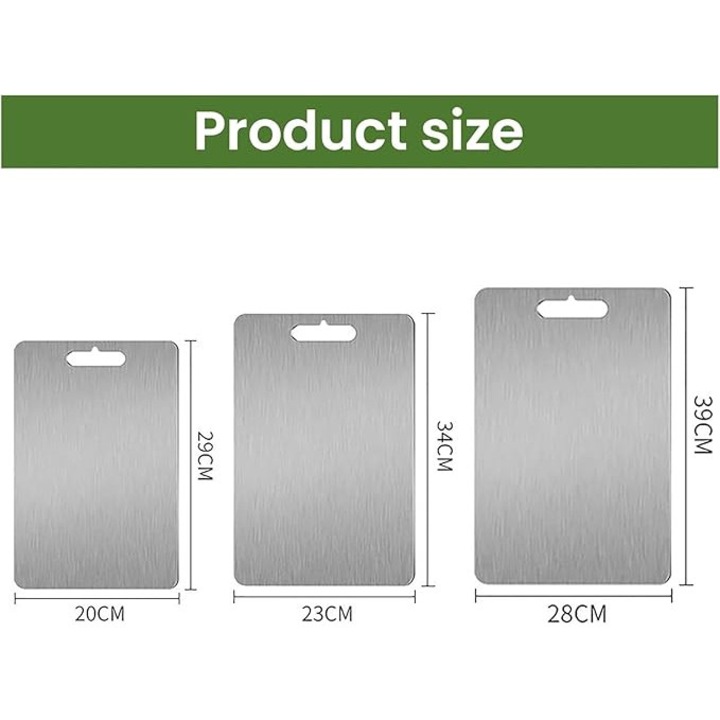 3 bucati de taietor din titan, otel inoxidabil 304, taietor din titan, 2024, taietoare din titan de prima calitate, pentru bucatarie, exterior, camping, drumetii (29 x 20 cm, 34 x 23