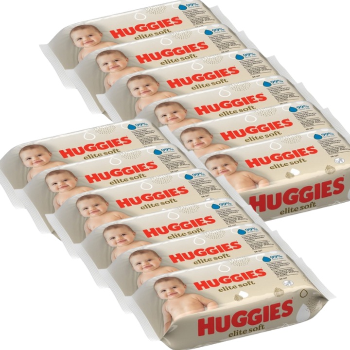 Servetele umede Huggies Elite Soft, 12 pachete x 56, 672 buc