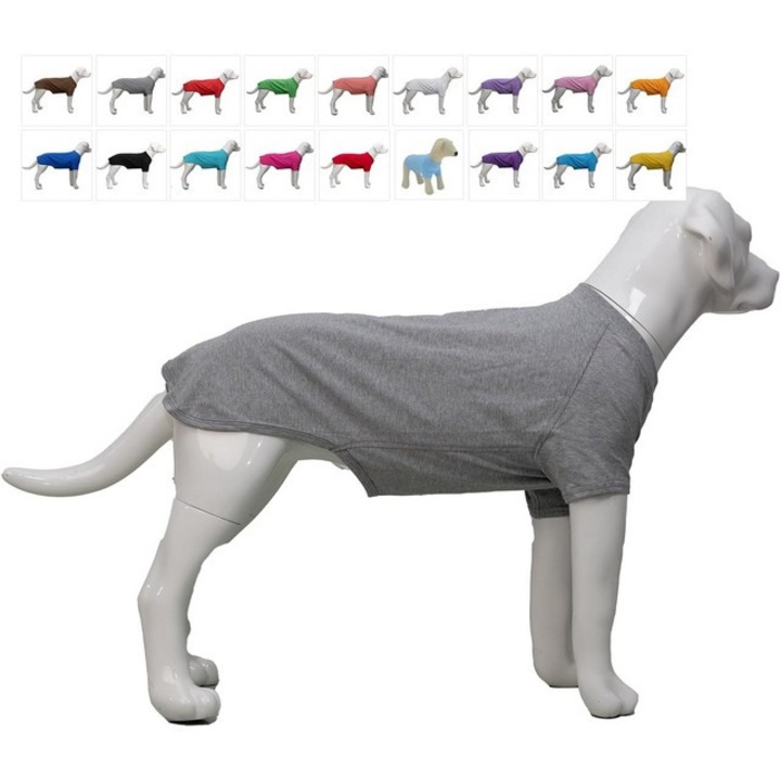 Haina pentru animale de companie Bulldog Francez, subtire, gri, marime B-S, Lovelonglong