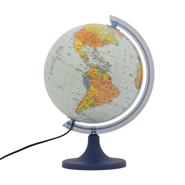 Globus politic iluminat 25cm, ZACHEM, culoare ucrainiana