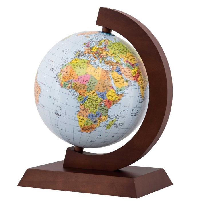 Globus politic, ZACHEM, 25cm, cuprins in opre. din lemn