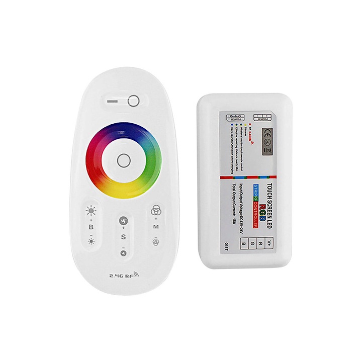 Controler LED Braytron 216W RF RGB cu ecran tactil, 12-24V DC