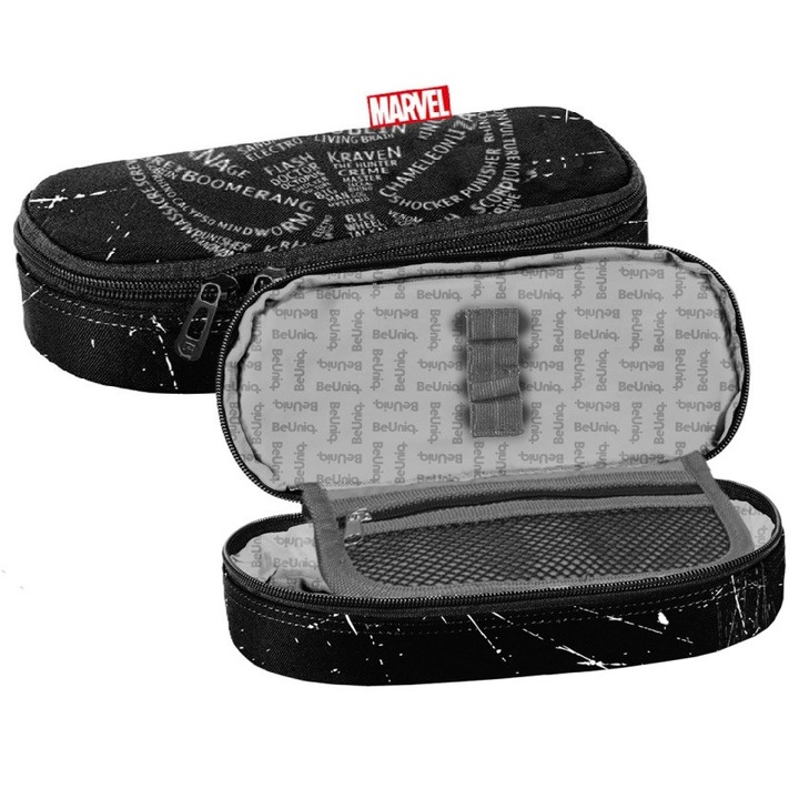 Penar neechipat ZOLA, Spider-Man, 1 compartiment, negru, 24x11x5cm