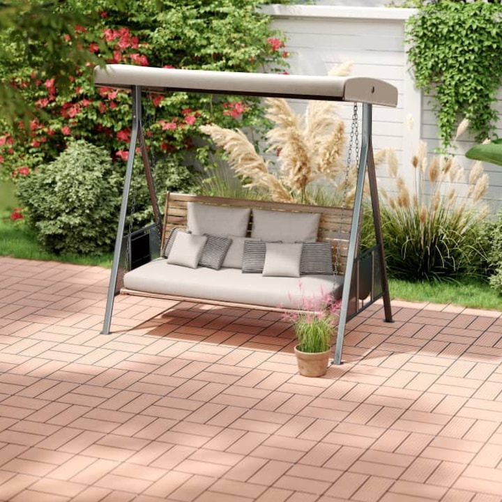 Placa decking WPC EcoSmart, 30x30 cm, grosime 2 cm, sistem inteligent interconectare, impermeabila, ideala pentru terasa/ gradina/ piscina/ balcon, Culoare Chocolate, Velvet Design
