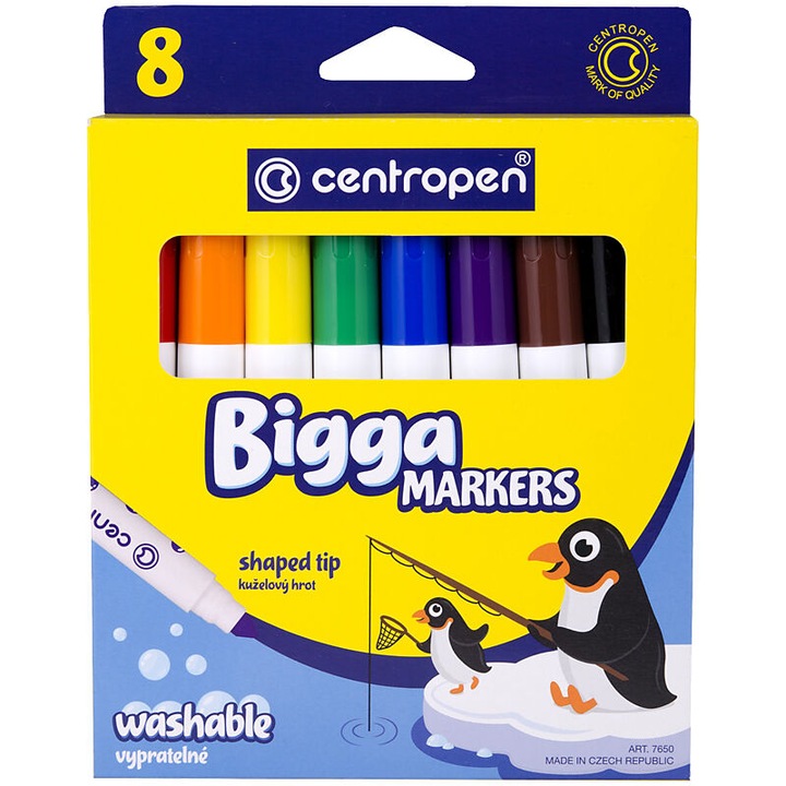 Marker Centropen 7650 Bigga - 8 Culori/Set