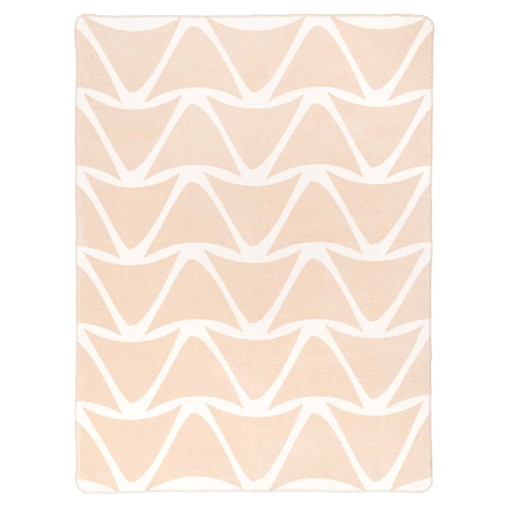 Lenjerie de pat 150x200 crem bej cu valuri de mare