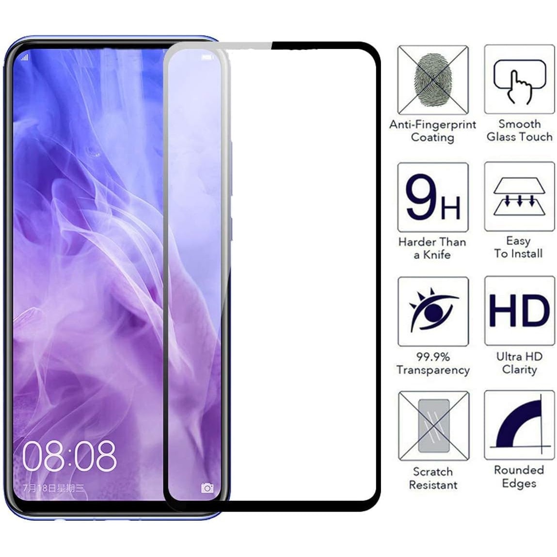 Folie sticla compatibila cu Samsung Galaxy A07 - Contur negru ALC